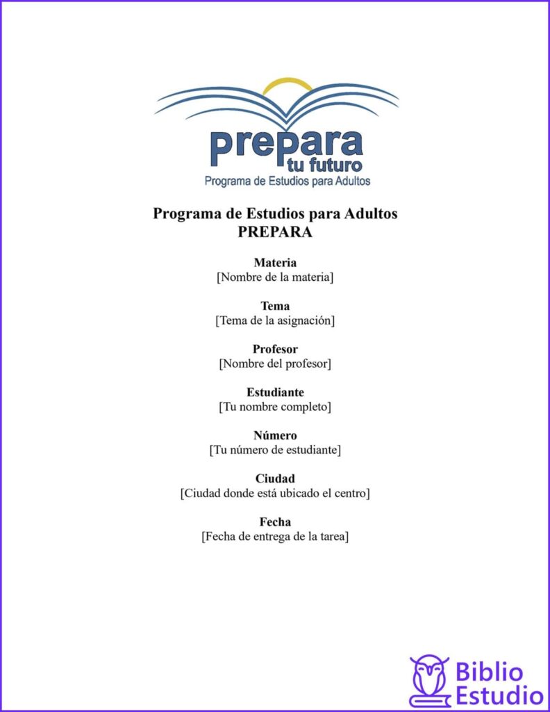 hoja de presentacion de prepara