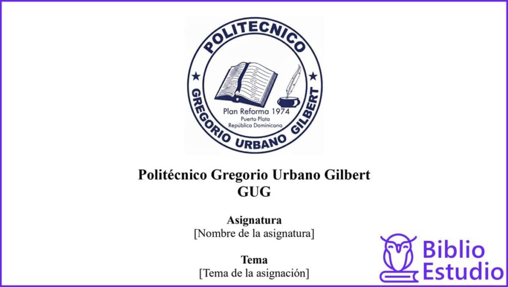 hoja de presentación del politécnico gregorio urbano gilbert