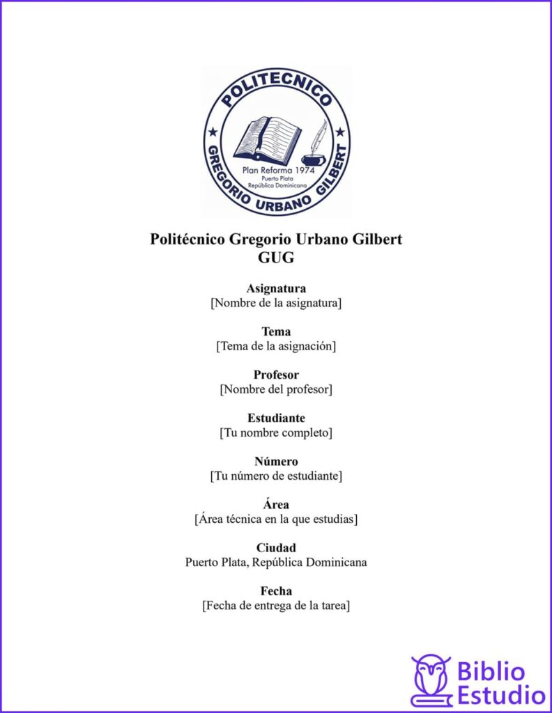 hoja de presentación del politécnico gregorio urbano gilbert
