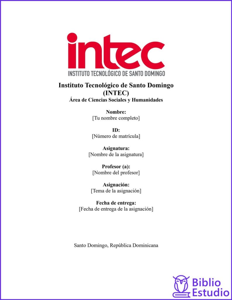 hoja de presentacion intec