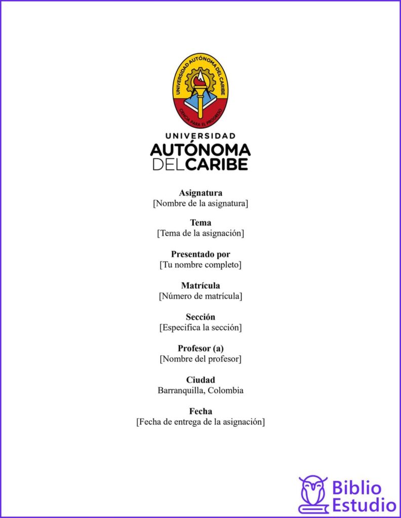 hoja de presentacion universidad autonoma del caribe
