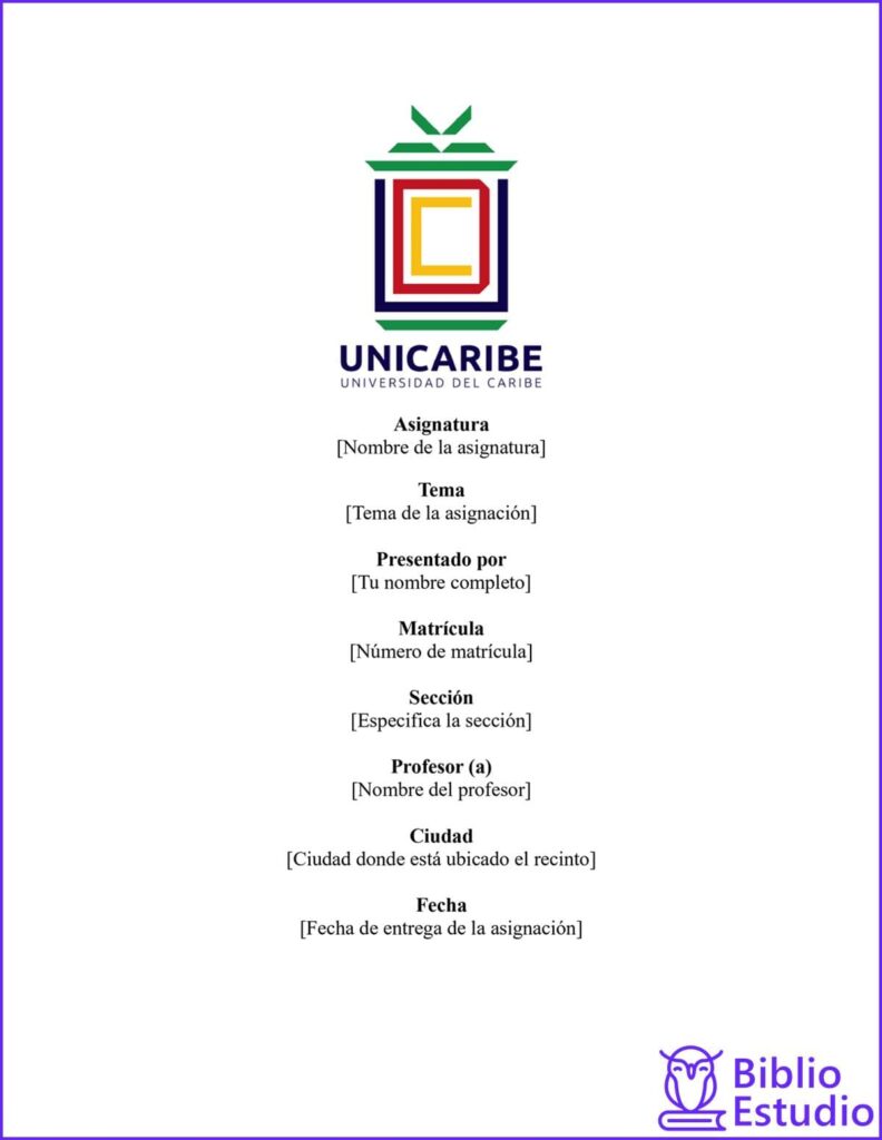 hoja de presentacion unicaribe